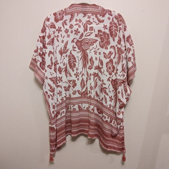 Vince Camuto Lightweight Kimono Wrap Summer Cardigan Beach Coverup Novelty Bird - Picture 7 of 11